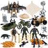 US Army Men Action Figures Play Set,Toy Soldiers with Military Weapons Accessories for Kids Boys