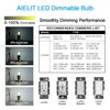 AIELIT LED 2W (25 Watt Equivalent) Light Bulbs, Bright White 5000K, Dimmable Energy Saving Globe Bulb, E26 Medium Screw Base LED Edison Bulb for Indoor Decoration, Table/Desk Lamp, Clear Glass, 4 Pcs