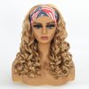 Curly Wigs for Black Women Long Curly Headband Wig None Lace Glueless Wig Soft Big Bouncy Fluffy Big Curls Wig Heat Resistant Synthetic Wig for Daily Party Use (Blonde 27#,18Inch)