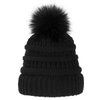 AynnQueen Beanie with Hair Attached for Women Slouchy Cable Hat Wig Knit Beanie Winter Hat with 20inch Removable Hair Extensions Wig (Natural Black-Black Hat)