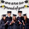 Graduation Party Decorations 2024 - Black We are So Proud of You Banner for Graduation Decorations Class of 2024, Congratulations Banner, Graduation Cap Decorations, Graduation Party Supplies