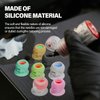 OZER Tattoo Ink Cups with Stable Base and 200pcs Tattoo Ink Cup Skull Disposable Silicone Tattoo Pigment Cup Cyan