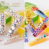 Two Packs of Flatback Rhinestones 4520 Pcs Rainbow Gems Crystal Nail Rhinestones for Crafting, Colorful+ AB+Transparent White Rhinestones for Bedazzling with Picker Tools for Nail Art and Face Makeup