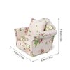 Dollhouse Couch with Pillow 1 12 Scale Miniature Sofa Arm Chair Living Room Furniture Wooden Fabric Frame Single Reading Chair Artificial House Room Scene Decoration (Pink)