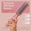 Lily England Vented Hair Brush for Blow Drying - Easy Detangling Hairbrush for Women for Fine, Thick, Curly Hair with Non-Slip Gel Handle - Static Free Vent Hair Brushes for Faster Drying, Rose Gold