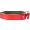Thick Genuine Leather Dog Collar, Cotton Padded, 1.25" Wide. (Neck Circumf.: 21.5"-25", Red)