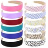 Wecoe 12pcs Headbands For Women 1.2 Inch Wide Satin Headbands Thin Fabric Cloth Headbands Cute Boho Headbands Fashion Trendy Headbands Hair Accessories For Women Girls Diademas Para Mujer De Moda