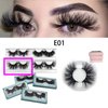 Wholesale 25mm Mink Lashes Mikiwi E01-5, Real Mink EyeLashes, Thick HandMade Full Strip Lashes, Crueltyl Free Fluffy Lash, Dramatic Lashes for Halloween Party, 3D Mink Lashes Bulk Pack-5