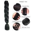 Braiding Hair Extensions 24 Inch, Kanekalon Jumbo Braid, High Temperature Synthetic Fiber Hair Extensions for Box Braids Braiding Hair (2 PCS/Lot, Black Color)