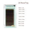 NAGARAKU Natural Brown Color Eyelash Extensions 0.07mm D curl 7-15mm Mix Tray Individual Lashes Classic Faux Mink Volume 20 rows Soft Eyelash Supplies