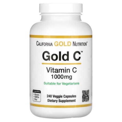 Gold C by California Gold Nutrition - USP Grade Vitamin C Supplement - Immune Support & Seasonal Wellness - Vegetarian Friendly - Gluten Free, Non-GMO - 1000 mg - 240 Veggie Capsules