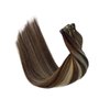 Tape in Hair Extensions Omber Brown with Blonde Highlight 24 Inch Tape in Extensions Human Hair Silky Straight Hair Extensions 20pcs 50g/Pack Brazilian Double Sided Tape in Extensions