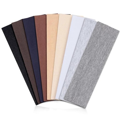 Wisecy Headbands for Women Non Slip - 9PCS Elastic Fabric Hair Band for Women's Hair, Soft Cotton Cloth Stretchy Sweat Headbands for Women for Yoga Workout Running