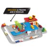 Driven by Battat – 25pc Drive-Thru Playset – Mini Car Track Set – Food Truck, School Bus, Pick-up, Camper Van & More – Gift Car Toys for 3 Year Old+ – Various Driving Routes