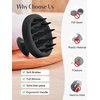 HEETA Scalp Massager Hair Growth, Scalp Scrubber with Soft Bristles, Integrated Silicone Design, Scalp Exfoliator for Dandruff Removal & Relax Scalp, Shampoo Brush Fit Wet Dry Hair Use, Black