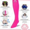 Mojo - Compression Socks for Women and Men 20-30mmHg Knee High - Compression Support Stockings for Travel Circulation, Nursing, Bariatric Recovery - Pink, Small - M809