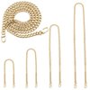 4 Pieces Different Sizes DIY Iron Flat Chain Belt, Handbag Replacement Belt, Shoulder Belt, Wallet Chain Belt, Metal Buckle(7.9 inch, 15.7 inch, 31.5 inch, 47.2 inch) Light Gold