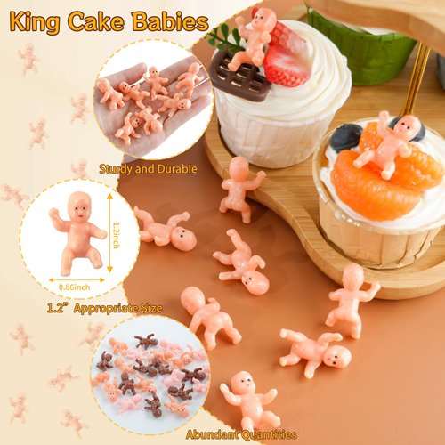 SHAOQINLIN 30 Pieces King Cake Babies 1.2inch Mini Plastic Babies Suitable for Baby Shower Ice Cube Games Mardi Gras Party Decorations (Latin)