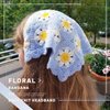 Acenail Crochet Hair Bandanas Women Floral Hair Scarf Tie Back Bandana Headband Knitted Head Kerchief Headbands Elastic Wide Knit Head Wraps Summer Boho Hair Accessories for Women 3Pcs (Flower)