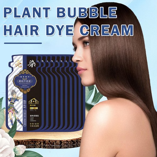 XINGXYUEL Chestnut Brown Natural Bubble Plant Hair Dye Plant Extract Formula Hair Dye Bubble Plant Hair Dye Shampoo Natural Plant Hair Color Dye for Gray Hair Coverage Women Men(10Packs/Box)