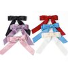 Ouligay 6pcs Silky Satin Hair Bows for Women, Bow Hair Clips with Long Tail, Hair Ribbon Bow Ponytail Holder, Slide Metal Clips Hair Bow Barrettes Clips for Women Girls Toddlers Teens Kids