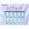 BTArtbox White Press On Nails Short - Soft Gel Press on Nails Almond, White Glue on Nails with Nail Glue, Reusable Stick on Nails in 16 Sizes, Cream Puff