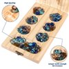 AMEROUS Wooden Mancala Board Game Set - Folding Board - 72+8 Bonus Multi Color Glass Stones - Gift Package - Mancale Instructions, Portable Travel Board Game for Kids and Adults