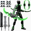 T13 (Assembly Completed) 3D Printed Action Figure,Dummy 13 Robot Action Figure, T13 Collectible Action Figure Articulated, for Collectors Desktop Decorations, muñeco de acción (Black Green)