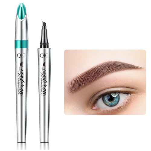 Adurello Liquid Eyebrow Pen Waterproof Eyebrow Pencil with a 4-Micro-Fork Tips, Brow Pencil for Long Lasting Natural Brows Makeup (3# Reddish brown)