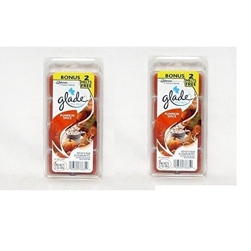 Glade Pumpkin Spice Autumn Fall Seasonal Wax Melts 8 Count (2 Pack)