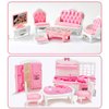 35 Pcs Dollhouse Furniture Accessories Set Mini House Furniture Small Dollhouse Miniature Furniture Play House Accessories 1:12 Tiny Kitchen Bedroom LivingRoom Bathroom Boy Girl Toddler3Y+ (A Set)