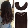 18" Clip in Hair Extensions Remy Human Hair for Women - Silky Straight Human Hair Clip in Extensions 60grams 4pieces Dark Brown #2 Color