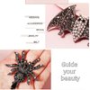 2Pcs Halloween Rhinestone Black Hair Clips for Women and Girls Black Horror Gem Crystal Gorgeous Barrette Hairpin (Spider)