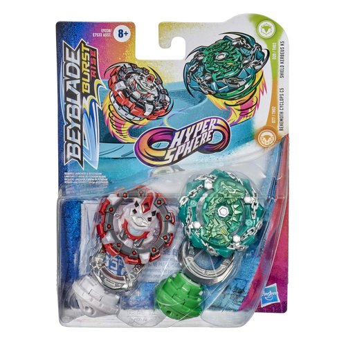 Beyblade Burst Rise Hypersphere Dual Pack Shield Kerbeus K5 and Behemoth Cyclops C5-2 Right-Spin Battling Top Toys, Ages 8 and Up