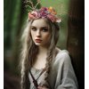 Vivivalue Deer Antler Hair Band Deer Headband with Flowers Antler Hair Hoop Flower Headband for Party Cosplay Costume