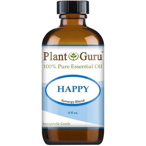 Plant Guru Happy Essential Oil Blend 4 oz 100% Pure, Undiluted, Therapeutic Grade