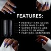 MGART Dual Nail Forms ARCH SQUARE Extension Structure Poly nail gel Nail Forms Full Cover Nail Molds 12 Sizes for Solid Nail Gel Glue Nail Art Design Salon&DIY