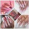 600PCS No C Curve Nail Tips for Acrylic Nails Professional, XXL Clear Nail Tips Straight Square Flat Nails Tips, Extra Long Acrylic Nail Tips Half Cover Fake Nails for Nail Salon and Home DIY 12 Sizes