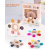 akolik Teething Toys for Babies, Baby Teethers Toy Teething Ring Silicone, Grasping Teething Toy, BPA Free Teething Nursing Accessories for 3+ Months Boy, Girl Toddlers