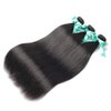 ALLRUN Straight Human Hair Bundles with Frontal 13x4 Ear to Ear Brazilian Straight Virgin Hair 3 Bundles with Lace Frontal Human Hair Extensions(14 16 18+14Lace Frontal)