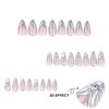 SINHOT Gothic Press on Nails Long Stiletto Fake Nails Y2K Silver Acrylic Nails Glossy Glue on Nails Stick ons False Nails with Design 24 pcs
