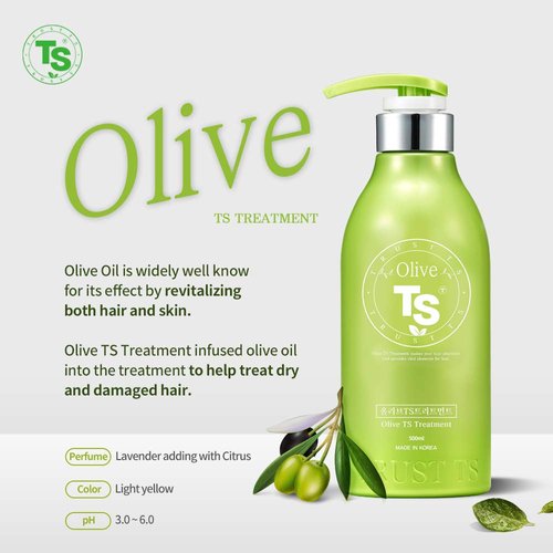 Olive TS Treatment (16.9 Fl Oz / 500mL) | Treatment of Damaged Hair and Dry Scalp and Hair | Olive Oil Hair Treatment - Hydrating and Restorative| Silicone Free | All Hair Types