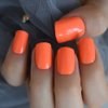 CoolNail Bright Orange Fake Nails Faux Ongles UV False Nails Full Cover Short Glossy Press on False Nail Art Tip Daily Wear Faux Ongles
