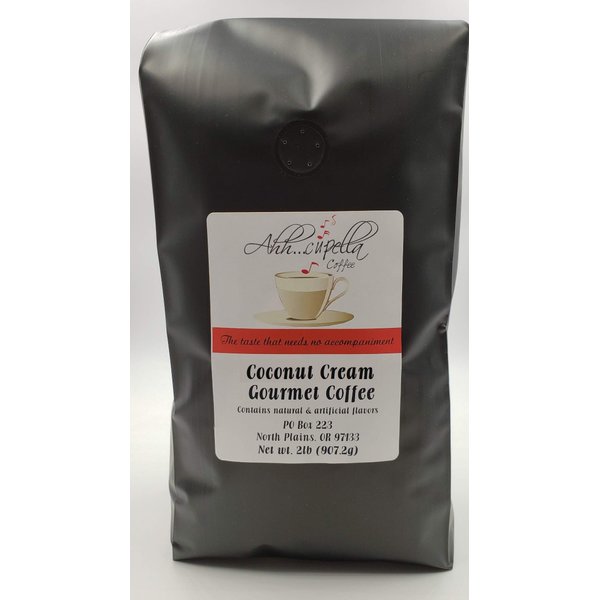 Ahh..Cupella Premium Gourmet Coconut Cream Flavored Whole Bean Coffee, 32oz bag