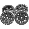 4Pack HIRCQOO 1.0" SCX24 Beadlock Wheels Rim 7mm Hex Wheel Rims Compatible with Axial 1/24 AXI90081 AXI00002V2 C10 Gladiator RC Micro Beadlock Wheels Crawler Car (Black)