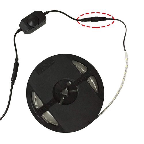 TronicsPros DC 12V-24V 3A LED Strip Dimmer Switch LED Tape Dimmer Controller PWM Inline Rotary Dimmer 5.5mm x 2.1mm DC Jack for SMD 5050 3528 2835 5630 LED Ribbon LED String Light, Black