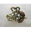 small mini metal jeweled antique bronze hair claw clip Set E (Primary color: Brown)
