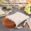 Soap Bag, Natural Sisal Soap Saver Bag Pouch Mesh Net Waste Plastic-Free Exfoliating Foaming and Drying Soap Holder for Shower (4 Pack)