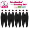 Dorsanee Pre Stretched Braiding Hair 20 Inch 8 Packs Natural Black Professional Braiding Hair for Braids Soft Yaki Texture Hot Water Setting Synthetic Hair Extensions (20inch,#1B)