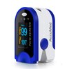 AccuMed Fingertip Pulse Oximeter, Sp02 Finger Blood Pulse Oxygen Monitor, w/Carrying case, Lanyard Silicon Case & Battery CMS-50D (Blue)